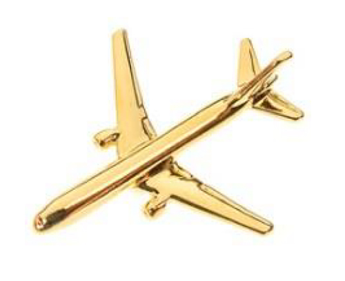 Pin’s 3D doré 24ct Boeing 767-300