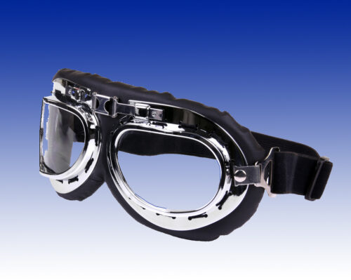 Lunettes de vol chrome et noire style RAF